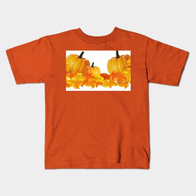 Pumpkins & Leaves Kids T-Shirt by B10Designs